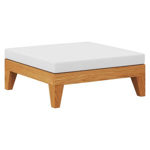 vidaXL Repose-pied sectionnel avec coussin blanc cr&egrave;me Bois d'acacia