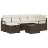 vidaXL Ensemble de Canap&eacute;s avec coussin Marron et Cr&egrave;me polyrotin
