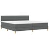 vidaXL Lit &agrave; ressort LED avec bandes LED Gris fonc&eacute; 200 x 200 cm tissu