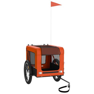 vidaXL Remorque de vélo pour animaux de compagnie orange et noir