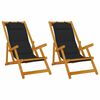 vidaXL Chaise de plage 2 pc Marron Bois d'Acacia Massif