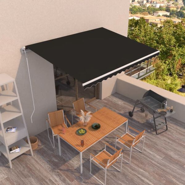 vidaXL Auvent r&eacute;tractable automatique 450x350 cm Anthracite