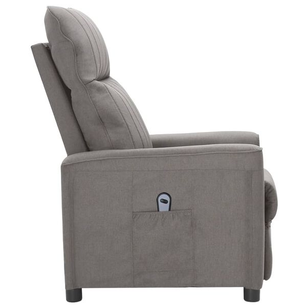 vidaXL Fauteuil inclinable &eacute;lectrique Gris clair Tissu