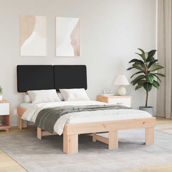 vidaXL Cadre de lit avec t&ecirc;te de lit rembourr&eacute;e Noir 120 x 200 cm