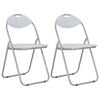 vidaXL Chaises pliantes 2 pi&egrave;ces en similicuir blanc