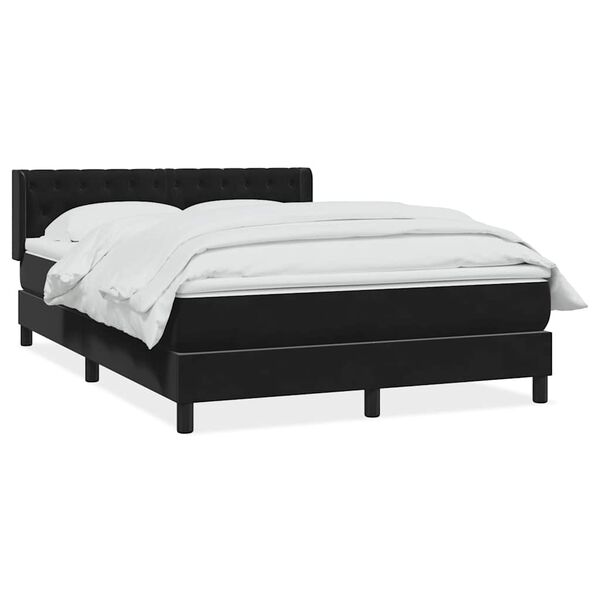 vidaXL Sommier &agrave; lattes de lit avec matelas noir 140x210 cm velours