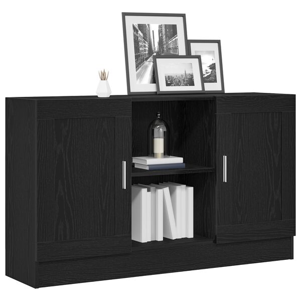 vidaXL Buffet Ch&ecirc;ne noir 120 x 30,5 x 70 cm Bois d'ing&eacute;nierie