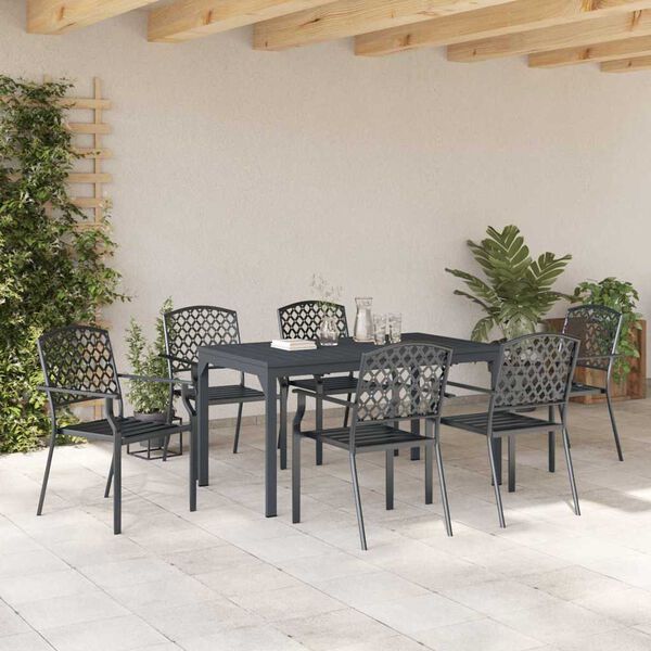 vidaXL Ensemble de salle &agrave; manger pour jardin 7 pcs Anthracite