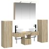 vidaXL Ensemble de mobilier de salle de bain 6 pc Ch&ecirc;ne Sonoma