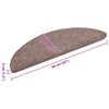 vidaXL Tapis d'escalier auto-adhésifs 10 pièces 56 x 17 x 3 cm Marron clair Demi-rond