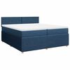 vidaXL Sommier &agrave; lattes de lit avec matelas Bleu 200x200 cm Tissu