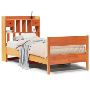 vidaXL Lit biblioth&egrave;que sans matelas cire marron 75x190 cm pin massif