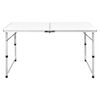 vidaXL Table pliable de camping Hauteur réglable Aluminium 120x60 cm