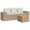 vidaXL Salon de jardin avec coussins 4 pcs beige r&eacute;sine tress&eacute;e
