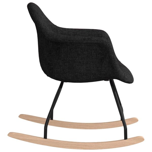 vidaXL Chaise &agrave; bascule Noir Tissu