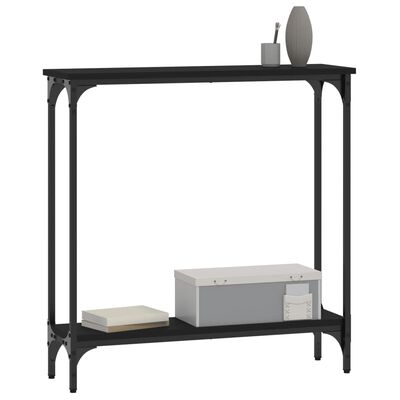 vidaXL Table console noir 75x22,5x75 cm bois d'ingénierie