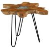 vidaXL Table basse 70x45 cm Bois de teck massif et polyr&eacute;sine