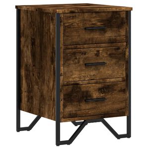 vidaXL Table de chevet ch&ecirc;ne fum&eacute; 40x41x60 cm bois d'ing&eacute;nierie