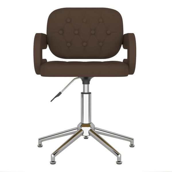 vidaXL Chaise pivotante de salle &agrave; manger Marron Similicuir