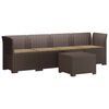 vidaXL Canap&eacute; de jardin 4 places avec coussins look rotin PP Marron