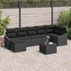 vidaXL Ensemble de canap&eacute; de jardin avec coussin 8 pcs Noir polyrotin
