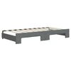 vidaXL Lit de jour avec gigogne et matelas gris fonc&eacute; 90x190 cm tissu