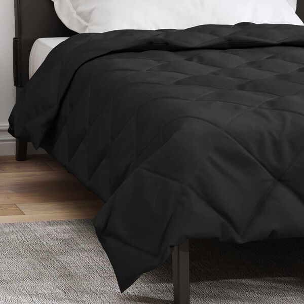 vidaXL Duvet complet toute l'ann&eacute;e Noir 200 x 140 cm Microfibre