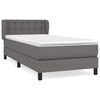 vidaXL Sommier &agrave; lattes de lit avec matelas Gris 90x190 cm Similicuir