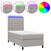vidaXL Sommier &agrave; lattes de lit avec matelas et LED Gris clair 90x200cm