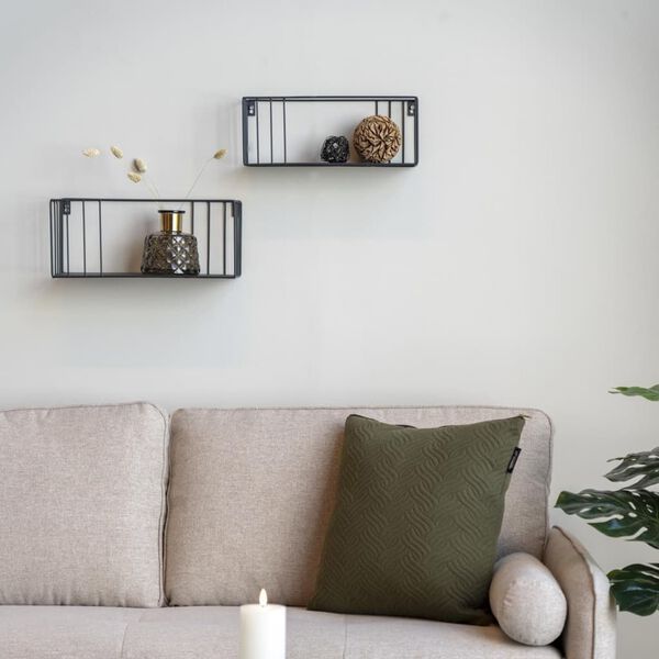 House Nordic &Eacute;tag&egrave;res murales 2 pcs Zoe Acier Noir