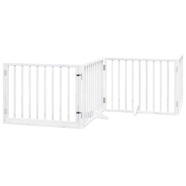 vidaXL Barri&egrave;re pour chien porte pliable 8panneaux blanc bois peuplier
