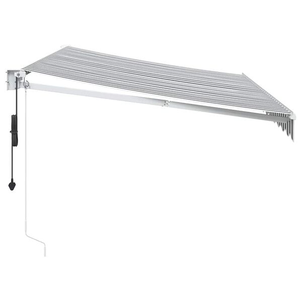 vidaXL Auvent r&eacute;tractable anthracite et blanc 3,5x2,5m tissu/aluminium