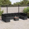 vidaXL Ensemble de canap&eacute; de jardin avec coussin 11 pcs Noir