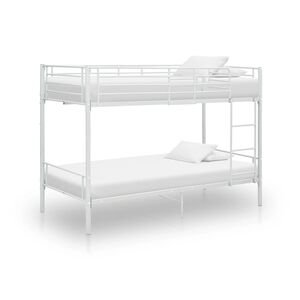 vidaXL Lit superpos&eacute; sans matelas blanc m&eacute;tal 90x200 cm