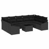 vidaXL Ensemble de Canap&eacute;s 10 pc Noir polyrotin