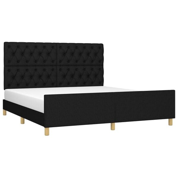 vidaXL Cadre de lit sans matelas noir 160x200 cm tissu
