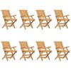 vidaXL Chaises de jardin pliantes lot de 8 56x63x90cm bois massif teck