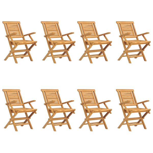 vidaXL Chaises de jardin pliantes lot de 8 56x63x90cm bois massif teck