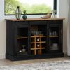 vidaXL Buffet HALDEN 2 portes coulissantes noir 112x40x80 cm