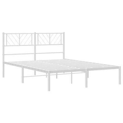 vidaXL Cadre de lit métal sans matelas et tête de lit blanc 120x200 cm