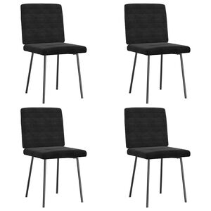vidaXL Chaises &agrave; manger lot de 4 Noir Velours