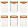 vidaXL 6 pcs Pots de conservation en verre et couvercle en liège 650ml