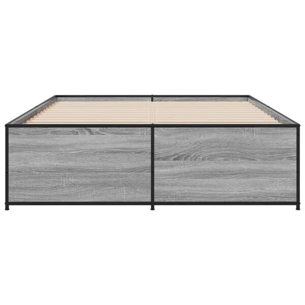 vidaXL Cadre de lit sans matelas sonoma gris 120x200 cm
