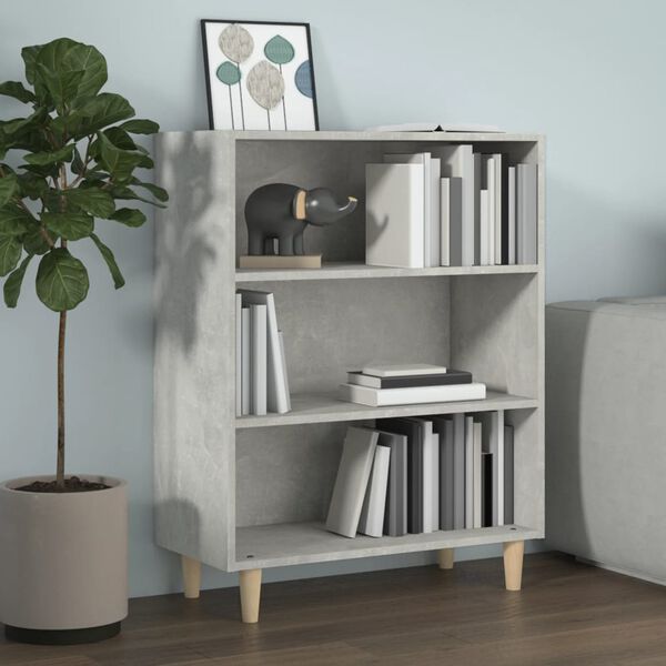 vidaXL Buffet Gris béton 69,5x32,5x90 cm Bois d'ingénierie