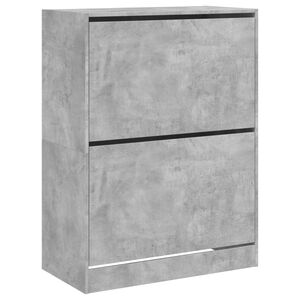 vidaXL Armoire &agrave; chaussures 2 tiroirs rabattables gris b&eacute;ton