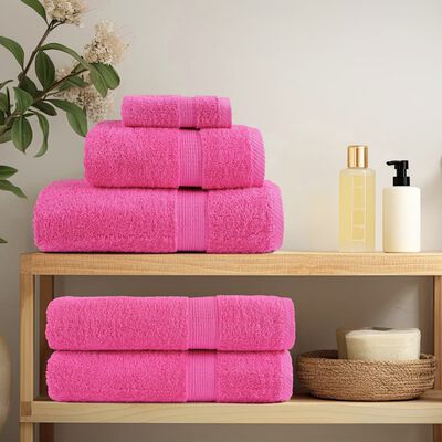 vidaXL Serviettes de sauna de qualité supérieure 2pcs rose 100% coton