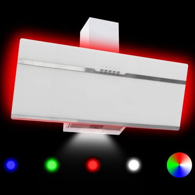 vidaXL Hotte avec LED RVB 90 cm Acier inoxydable et verre trempé