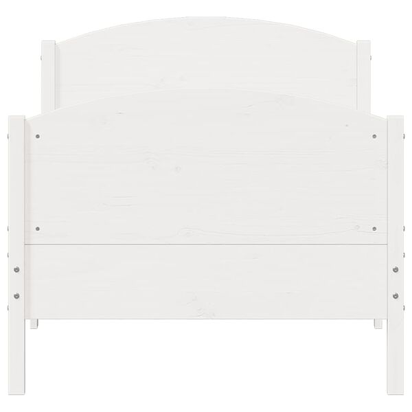 vidaXL Cadre de lit sans matelas blanc 90x190 cm bois de pin massif