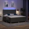 vidaXL Lit &agrave; ressort LED avec matelas Gris fonc&eacute; 180 x 200 cm tissu