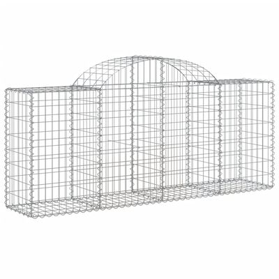 vidaXL Paniers à gabions arqués 4 pcs 200x50x80/100 cm Fer galvanisé